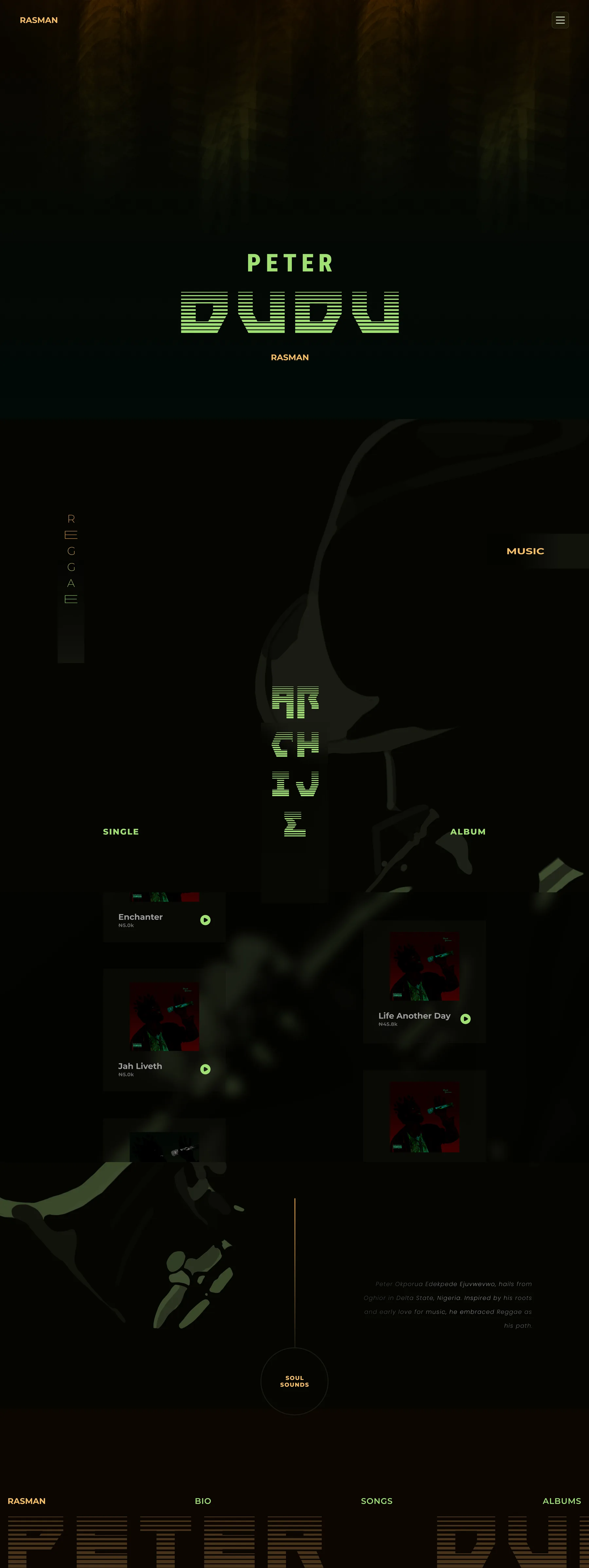 Long-form view of the Rasman music publishing and commerce interface
